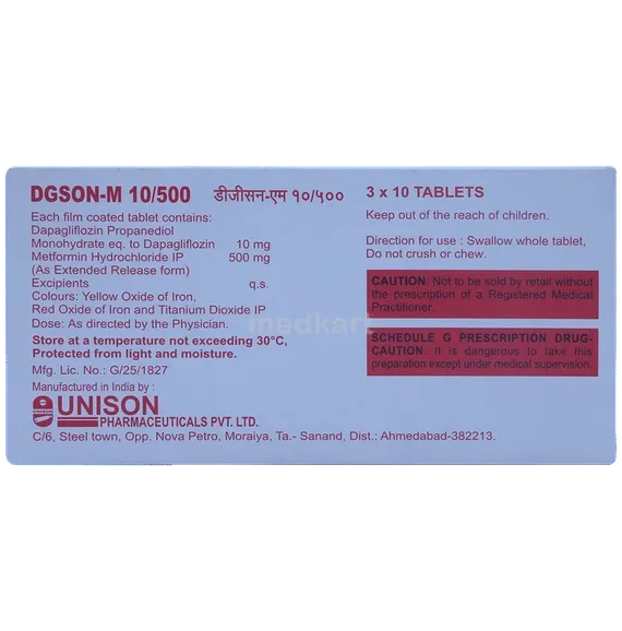 dgson m 10/500mg tablet 10's